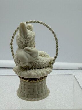 Department 56 Snowbunny in Basket Trinket Box I Love You Quote